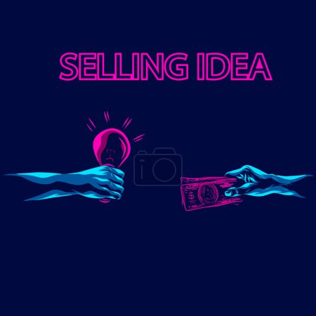 Illustration for Selling idea. concept of idea and money - Royalty Free Image