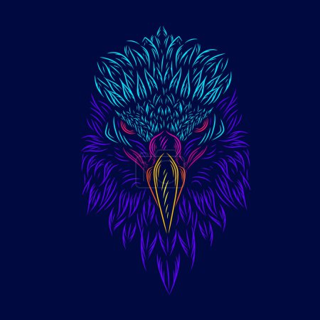 Téléchargez les illustrations : Illustration colorée de tête d'aigle - en licence libre de droit