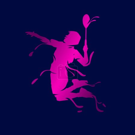 Illustration for Badminton player web illustration graphic - Royalty Free Image