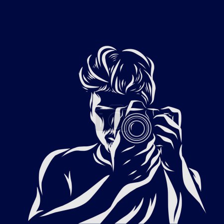 Ilustración de Fotógrafo masculino tomando fotos - Imagen libre de derechos