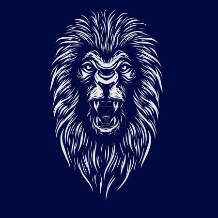 Téléchargez les illustrations : Illustration vectorielle tête de lion - en licence libre de droit