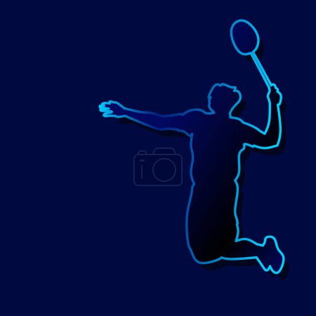 Illustration for Badminton player silhouette vector background - Royalty Free Image