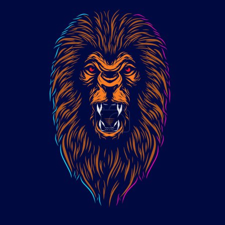 Ilustración de Lion Head Vector Diseño de Ilustración - Imagen libre de derechos