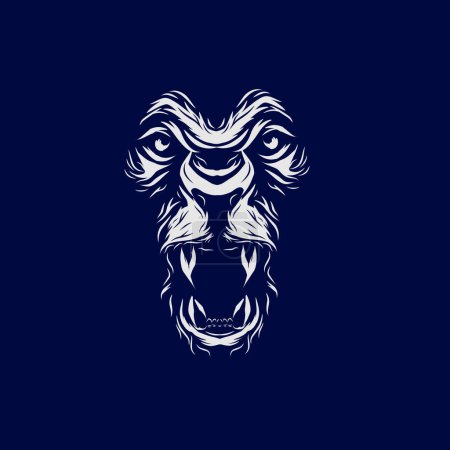Téléchargez les illustrations : Lion head logo template. vector logo design. - en licence libre de droit