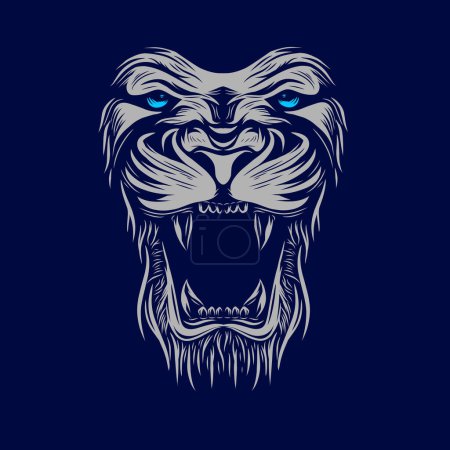 Ilustración de Lion head mascot design logo - Imagen libre de derechos