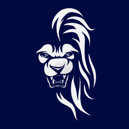 Téléchargez les illustrations : Modèle de conception de vecteur de logo de tête de lion - en licence libre de droit
