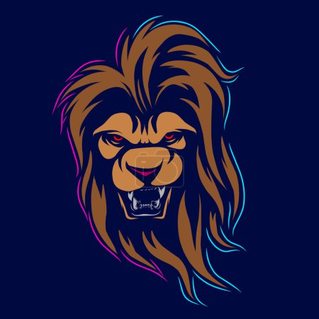 Ilustración de Plantilla de diseño del logotipo de la mascota león - Imagen libre de derechos