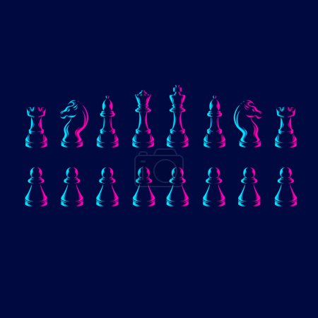 Illustration for Chess game logo design - Royalty Free Image