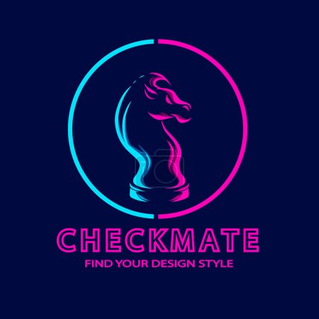 Ilustración de Diseño colorido del logo del juego de ajedrez - Imagen libre de derechos