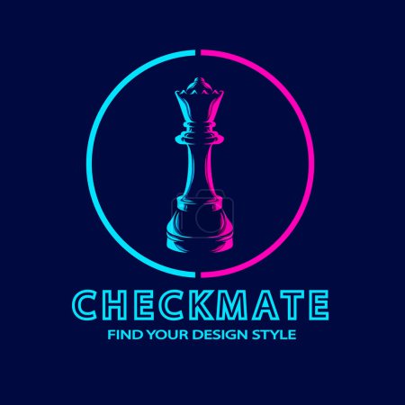 Téléchargez les illustrations : Jeu d'échecs logo design - en licence libre de droit