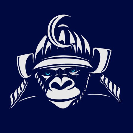 Ilustración de Mono mascota deporte logo plantilla vector - Imagen libre de derechos