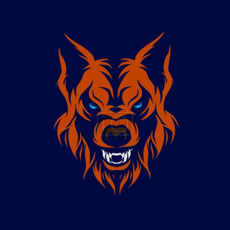 Illustration for Angry wolf logo design. vector illustration - Royalty Free Image