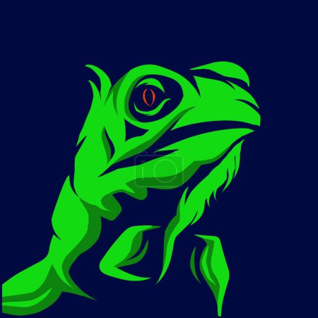 Ilustración de Iguana logo vector illustration design template - Imagen libre de derechos