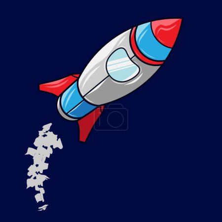 Illustration for Rocket, abstract logo design, vector illustration - Royalty Free Image