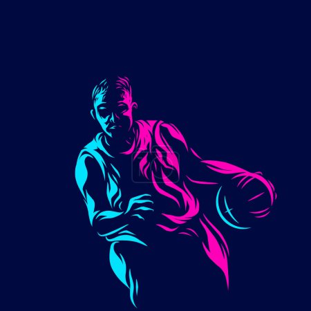 Illustration for Basketball player, abstract logo design, vector illustration - Royalty Free Image