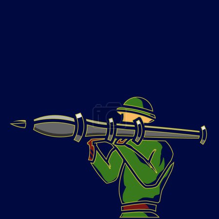 Téléchargez les illustrations : Soldat armé, logo abstrait, illustration vectorielle - en licence libre de droit