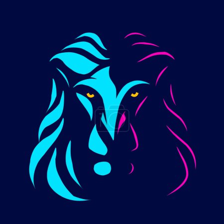 Illustration for Lion, abstract logo design, vector illustration - Royalty Free Image