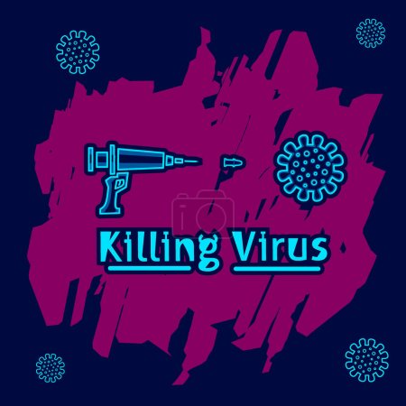 killing virus concept, abstract logo design, vector illustration