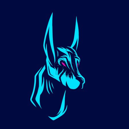 Illustration for Anubis, abstract logo design, vector illustration - Royalty Free Image