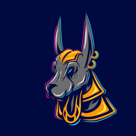 Ilustración de Anubis, diseño abstracto del logotipo, ilustración del vector - Imagen libre de derechos
