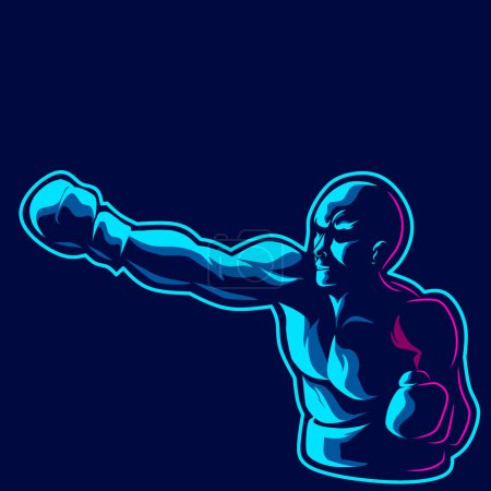 Ilustración de Diseño abstracto del logotipo del luchador, ilustración del vector - Imagen libre de derechos