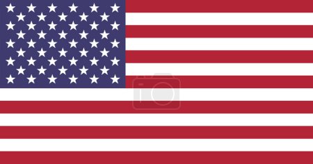 Illustration for USA America national official flag symbol, banner vector illustration. - Royalty Free Image