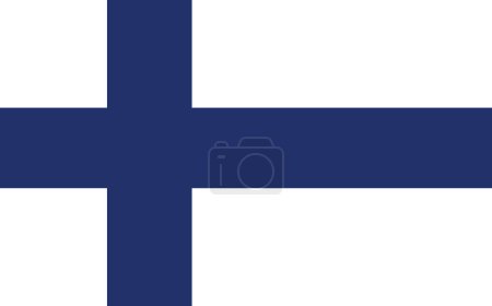 Finnland nationales offizielles Flaggensymbol, Bannervektorillustration. 