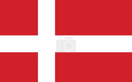 Dänemark nationales offizielles Flaggensymbol, Bannervektorabbildung. 
