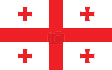 Géorgie symbole du drapeau officiel national, illustration vectorielle de bannière. 