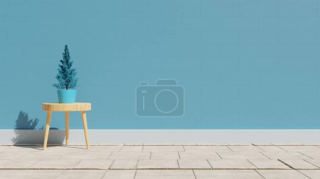Photo for 3d rendering empty room with shadows and glossy floor with bright wall. - Royalty Free Image