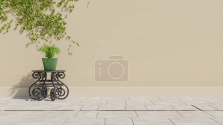 Photo for 3D realistic empty room interior concept and plant interior realistic compositions. - Royalty Free Image