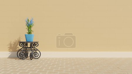 Photo for 3D realistic empty room interior concept and plant interior realistic compositions. - Royalty Free Image