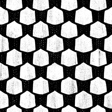 Foto de Abstracto geométrico negro y blanco hipster moda patrón de fondo orgánico hecho a mano al azar - Imagen libre de derechos