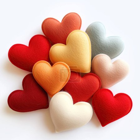 Téléchargez les photos : Cœurs colorés en feutre - en image libre de droit
