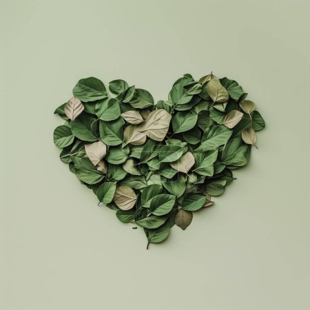 Photo for Heart shaped green leaves - Royalty Free Image