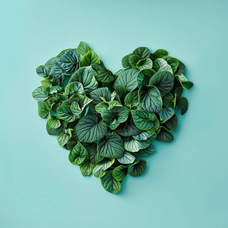 Photo for Heart shaped green leaves - Royalty Free Image