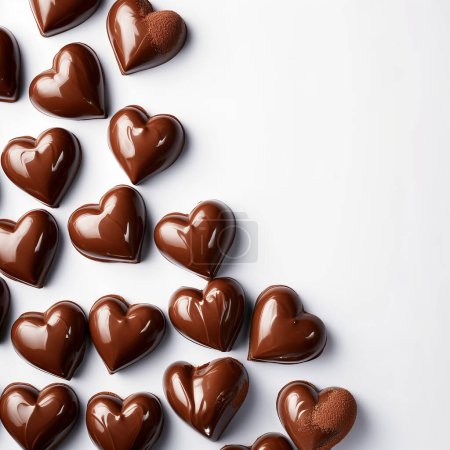 Photo for Heart shaped chocolates on white background - Royalty Free Image