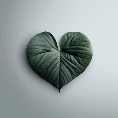 Photo for Heart shaped green leaf - Royalty Free Image