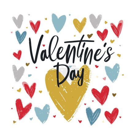 Illustration for Pastel Valentines day card design - Royalty Free Image