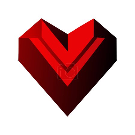 Illustration for Red crystal heart symbol - Royalty Free Image