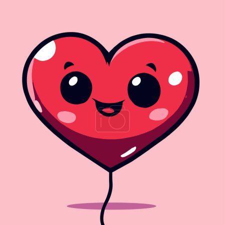 Illustration for Cute heart shaped balloon - Royalty Free Image
