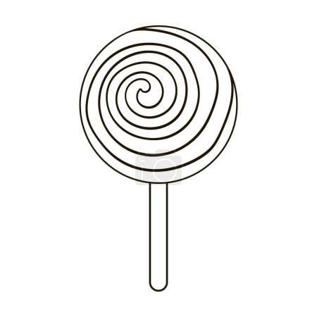 Coloring graphic element for your design. Lollipop. Illustration in hand draw style. Icon, pin, sticker