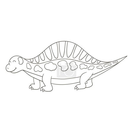 Illustration for Dinosaurs of the Jurassic period. Illustration in hand drawn style. Coloring drawings for your design. Icon, pin, sticker. Dinosaur - Royalty Free Image