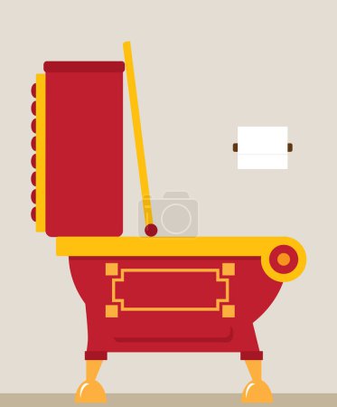 Illustration for A very fancy bathroom toilet is ready for business - Royalty Free Image