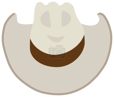 Illustration for A cartoon beige and brown cowboy hat is ready to wear - Royalty Free Image