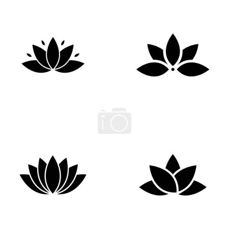 Téléchargez les photos : Lotus vectoriel de beauté logo de conception de fleurs icône de modèle - en image libre de droit