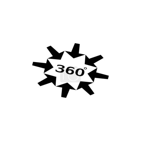 Téléchargez les illustrations : Modèle de conception d'icônes vectorielles connexes à 360 degrés - en licence libre de droit