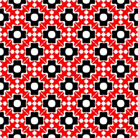 Abstraktes Konzept monochromer geometrischer Muster. Schwarz Rot Weiß minimalen Hintergrund. Kreative Illustrationsvorlage. Nahtlos stilvolle Textur. Für Tapete, Oberfläche, Webdesign, Textil, Dekor.