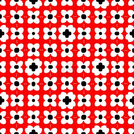 Abstraktes Konzept monochromes geometrisches Muster. Schwarz Rot Weiß minimaler Hintergrund. Kreative Illustrationsvorlage. Nahtlose stilvolle Textur.Für Tapete, Oberfläche, Webdesign, Textil, Dekor.