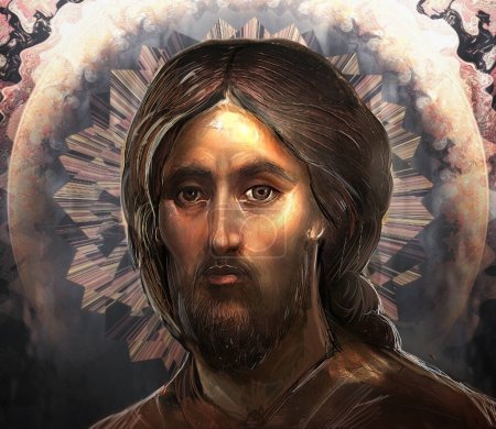 Téléchargez les photos : Illustration portrait de Jésus-Christ - en image libre de droit